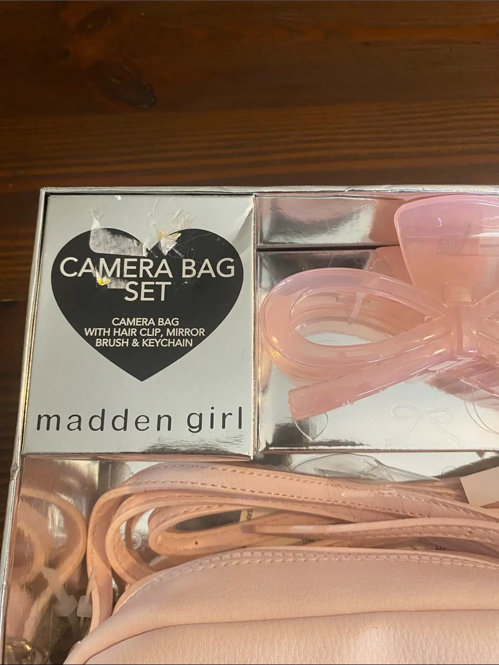 Madden Girl Light Pink Camera Bag and Accessory Set